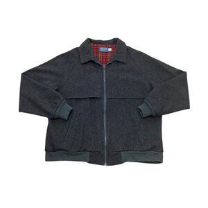 Vintage 90s Pendleton Wool Zip Up Jacket Men’s L USA Made Gray Plaid Lined